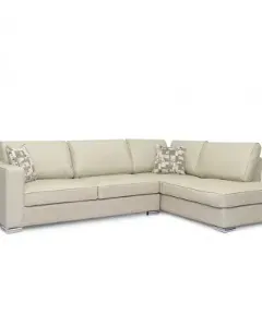 DELTA CORNER SOFA – BEIGE LEATHER GEL
