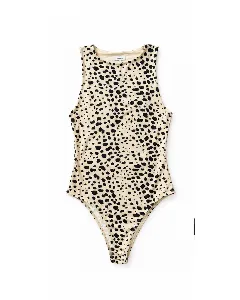  Black & White Leopard Print Bodysuit — Pimkie