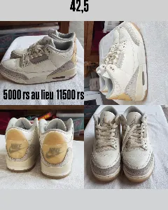 Baskets Jordan 3 rétro craft IVOIRE 42,5 