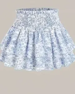 Mini flared skirt with printed flowers