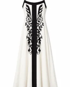 Long robe blanc et noir